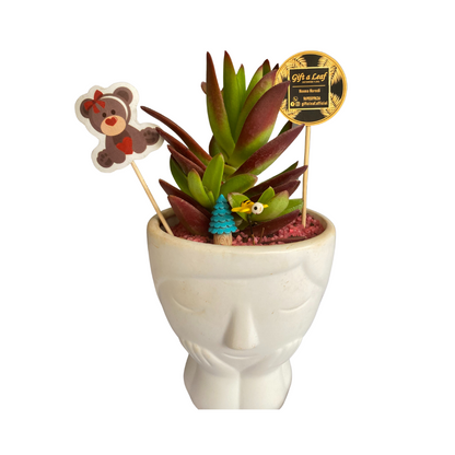 GL140 - Lady Shaped Pot with Succulent